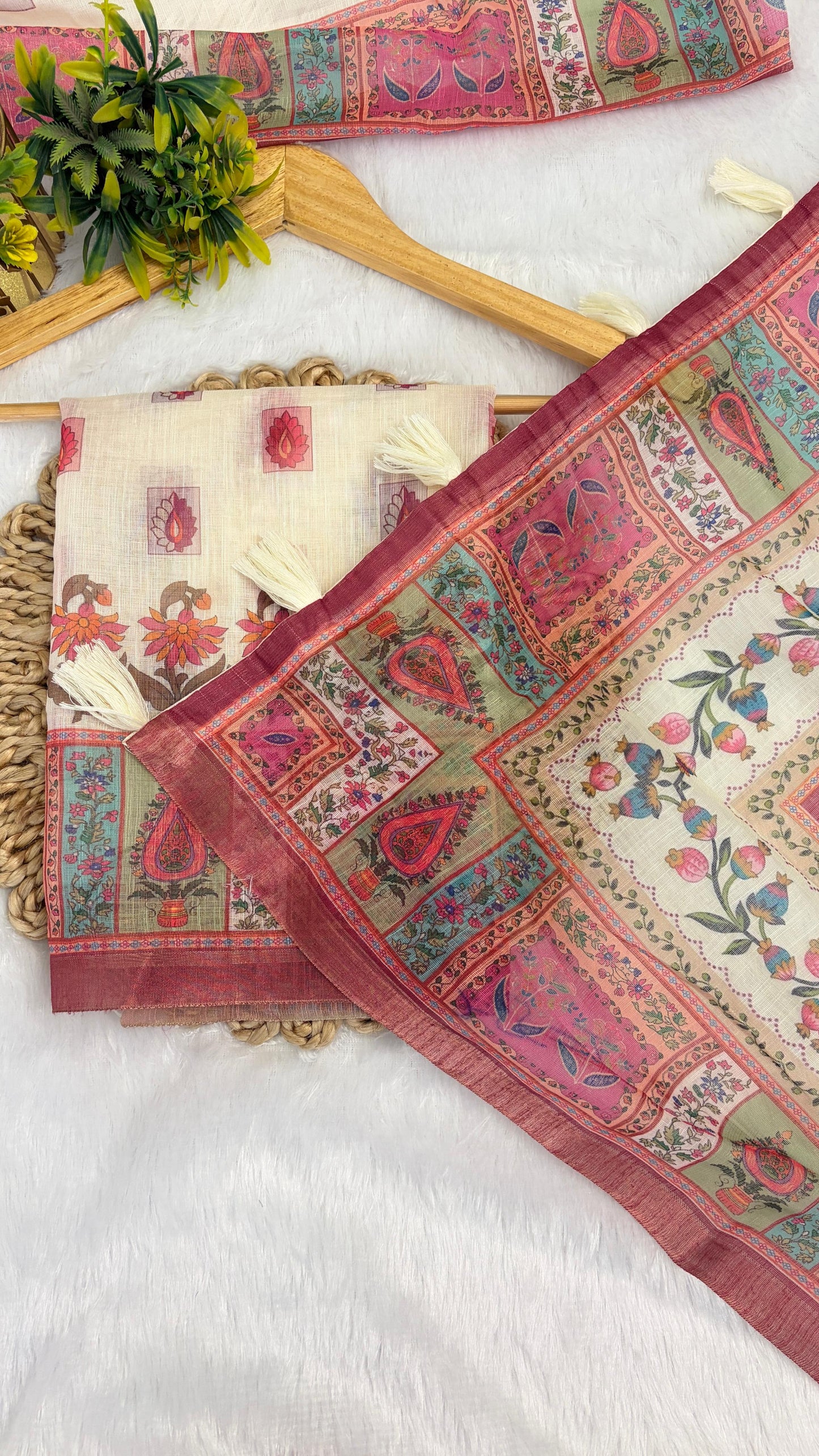 Cotton Linen Royal Print Saree