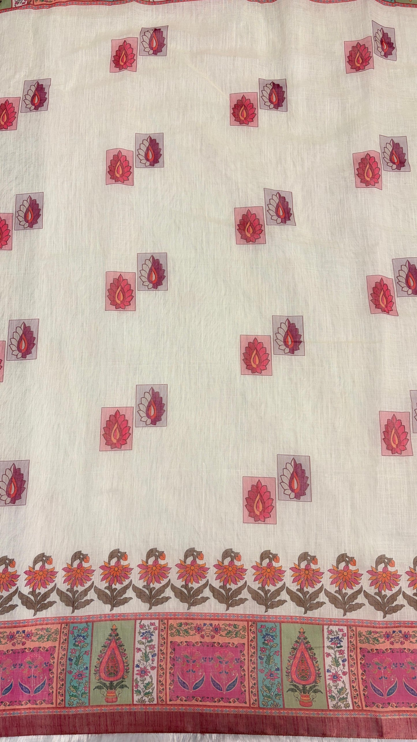 Cotton Linen Royal Print Saree