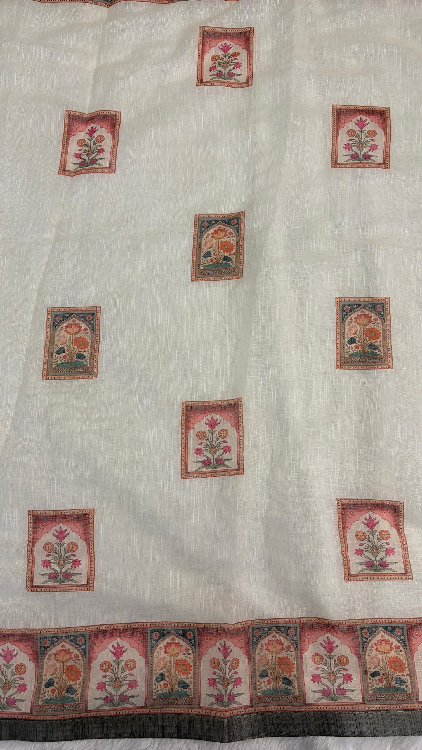 Cotton Linen Royal Print Saree