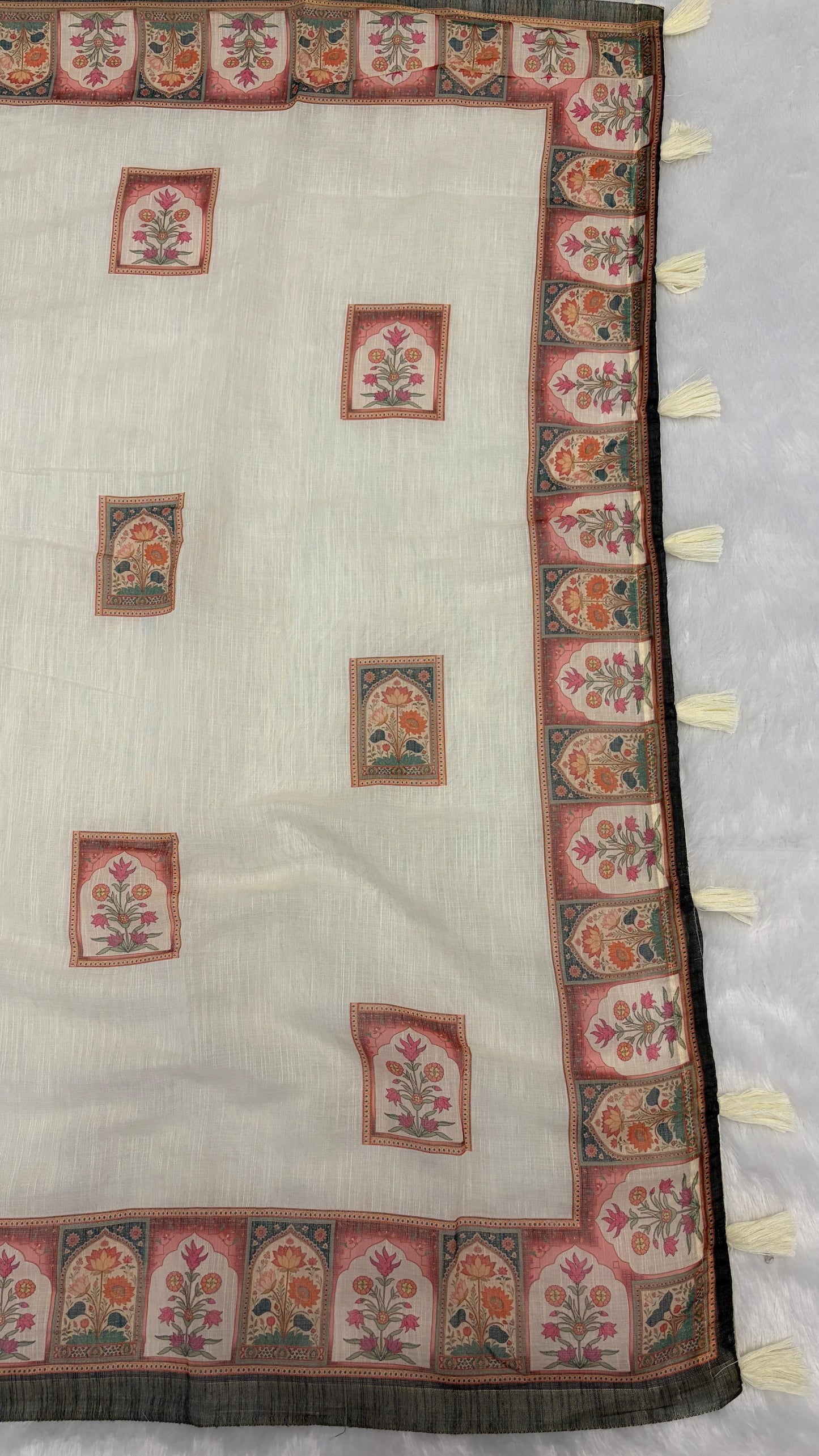Cotton Linen Royal Print Saree