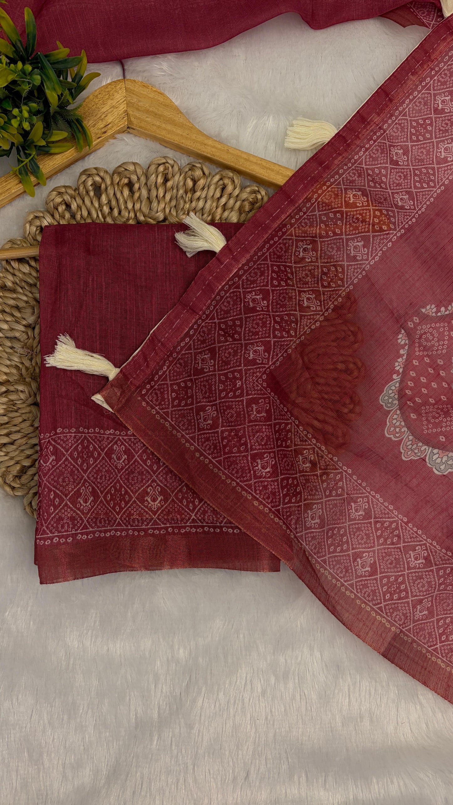 Cotton Linen Print Saree