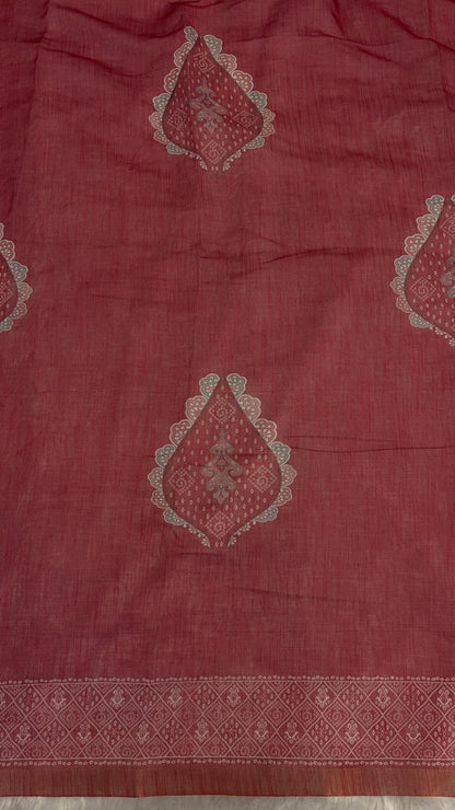 Cotton Linen Print Saree