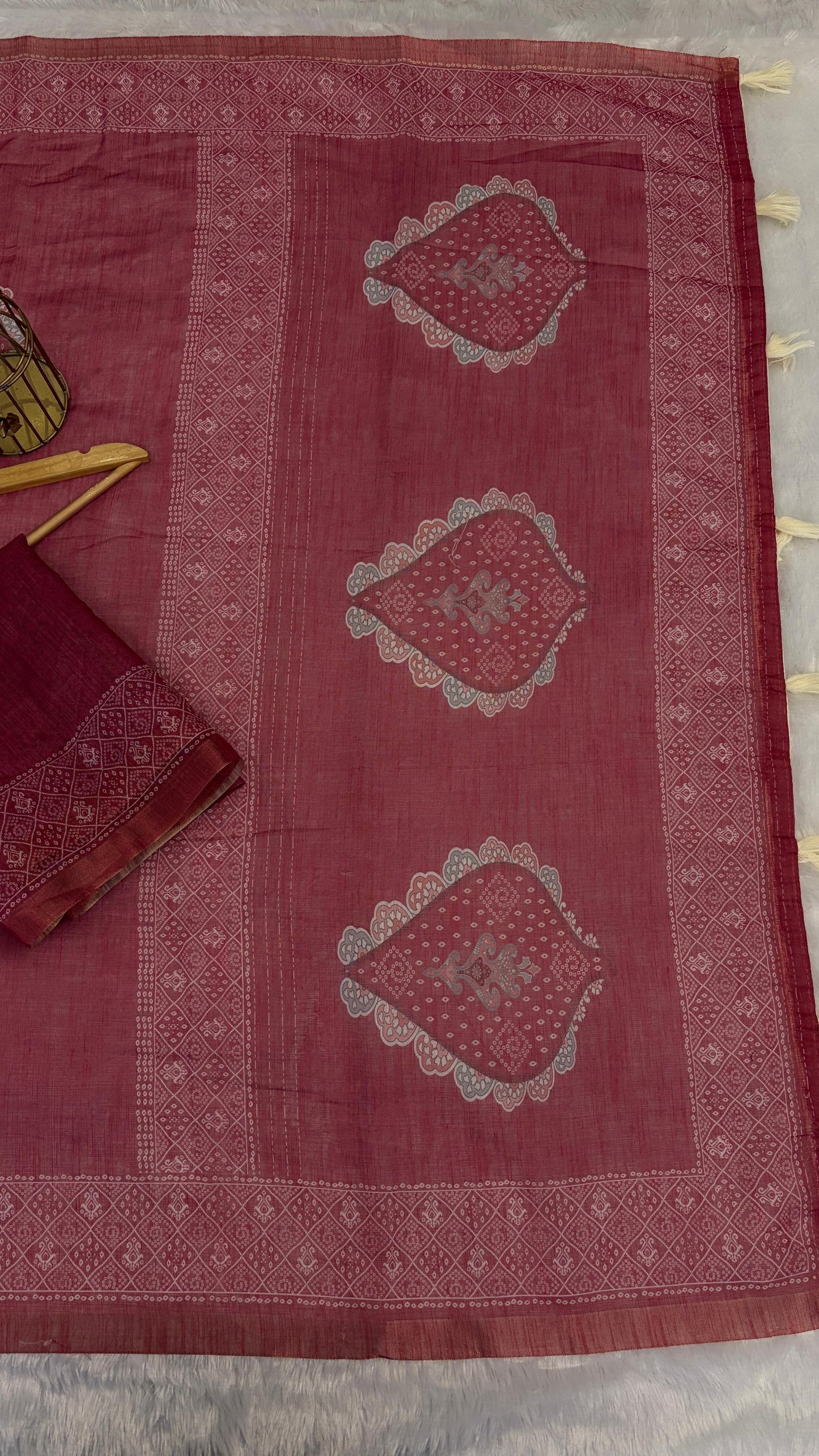 Cotton Linen Print Saree