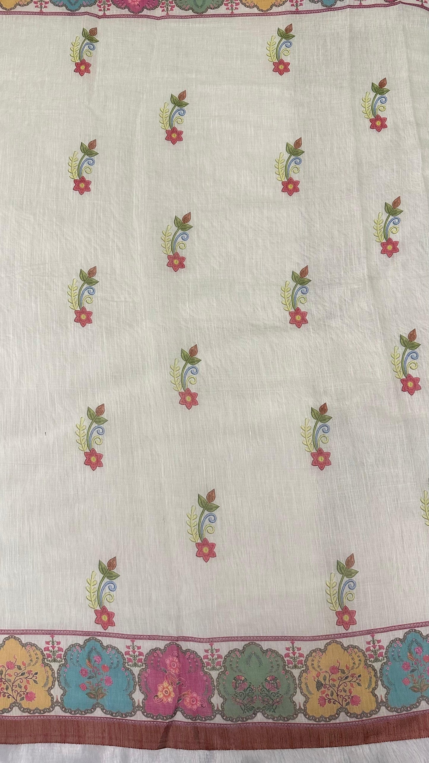 Cotton Linen Royal Print Saree