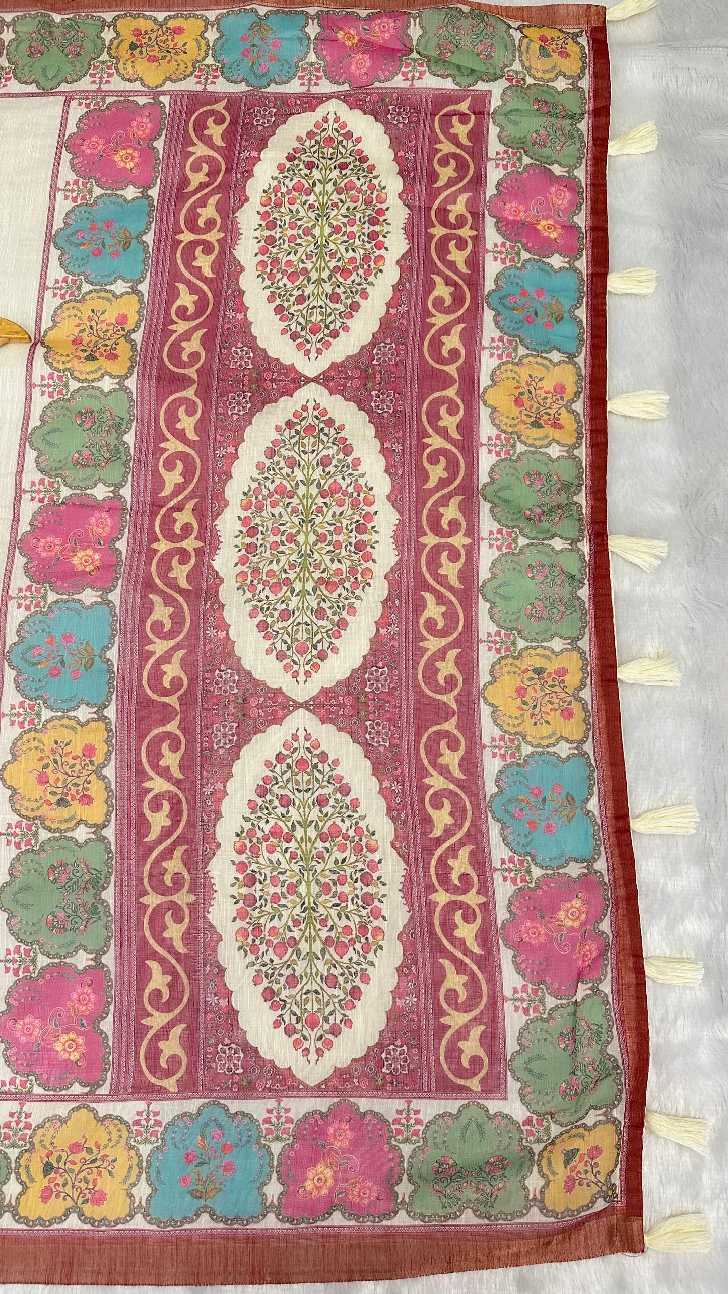 Cotton Linen Royal Print Saree