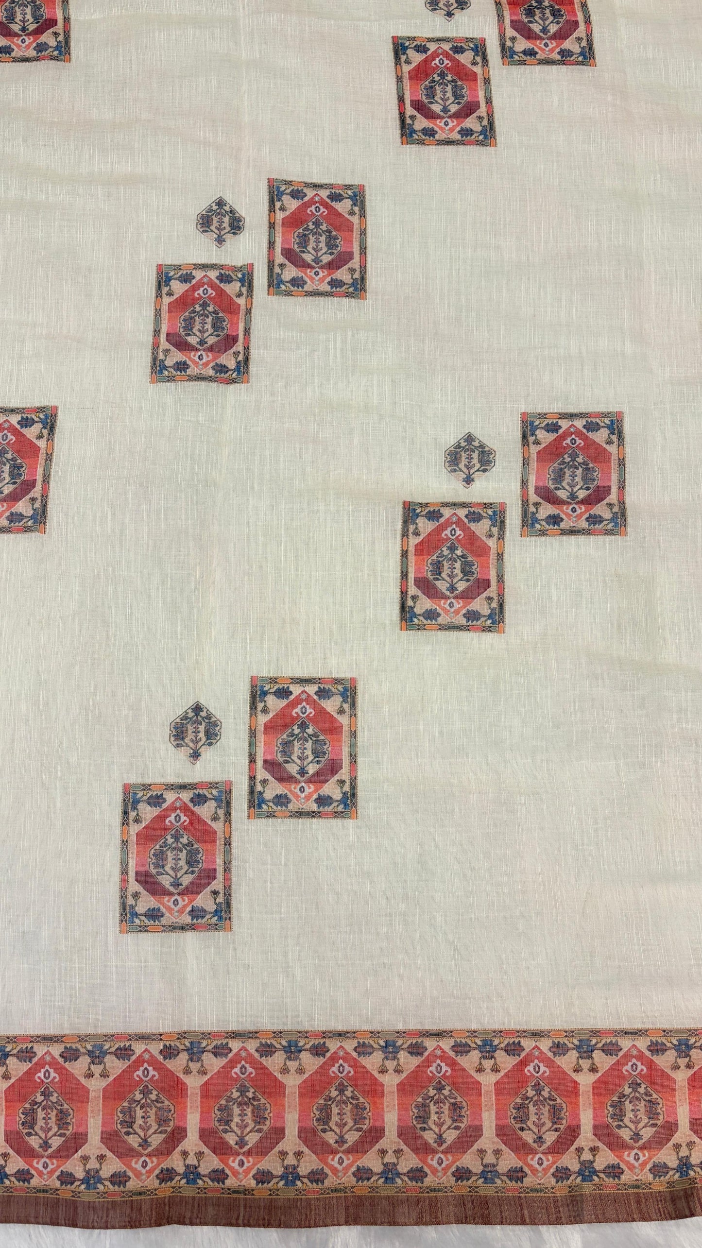 Cotton Linen Royal Print Saree