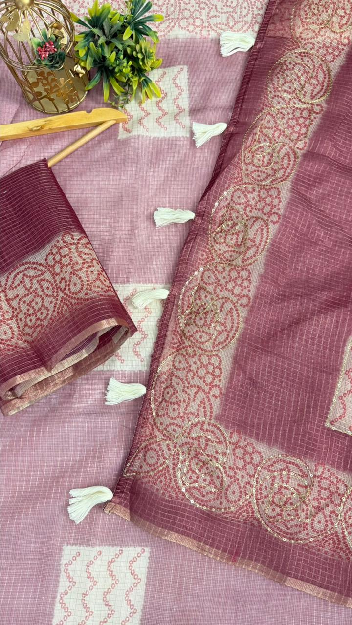 Kota Doriya Circle Motif With Aari Work