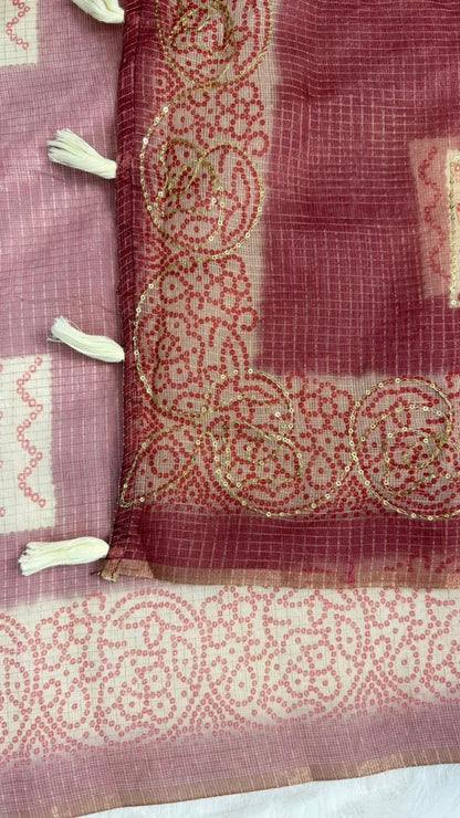Kota Doriya Circle Motif With Aari Work