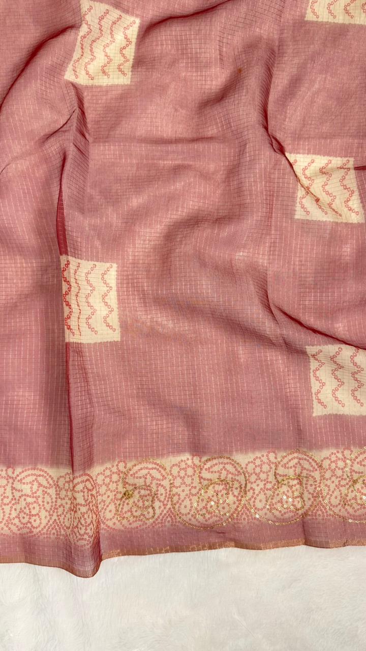 Kota Doriya Circle Motif With Aari Work