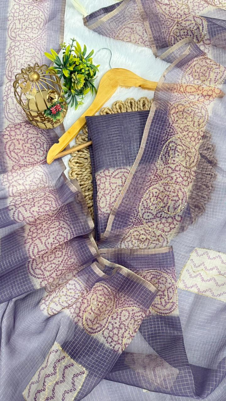 Kota Doriya Circle Motif With Aari Work