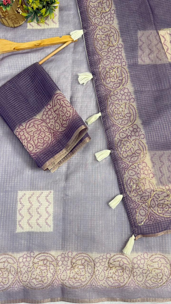 Kota Doriya Circle Motif With Aari Work