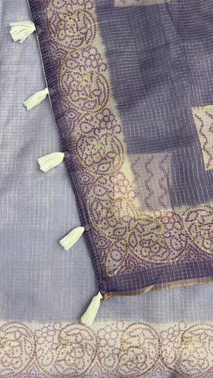 Kota Doriya Circle Motif With Aari Work