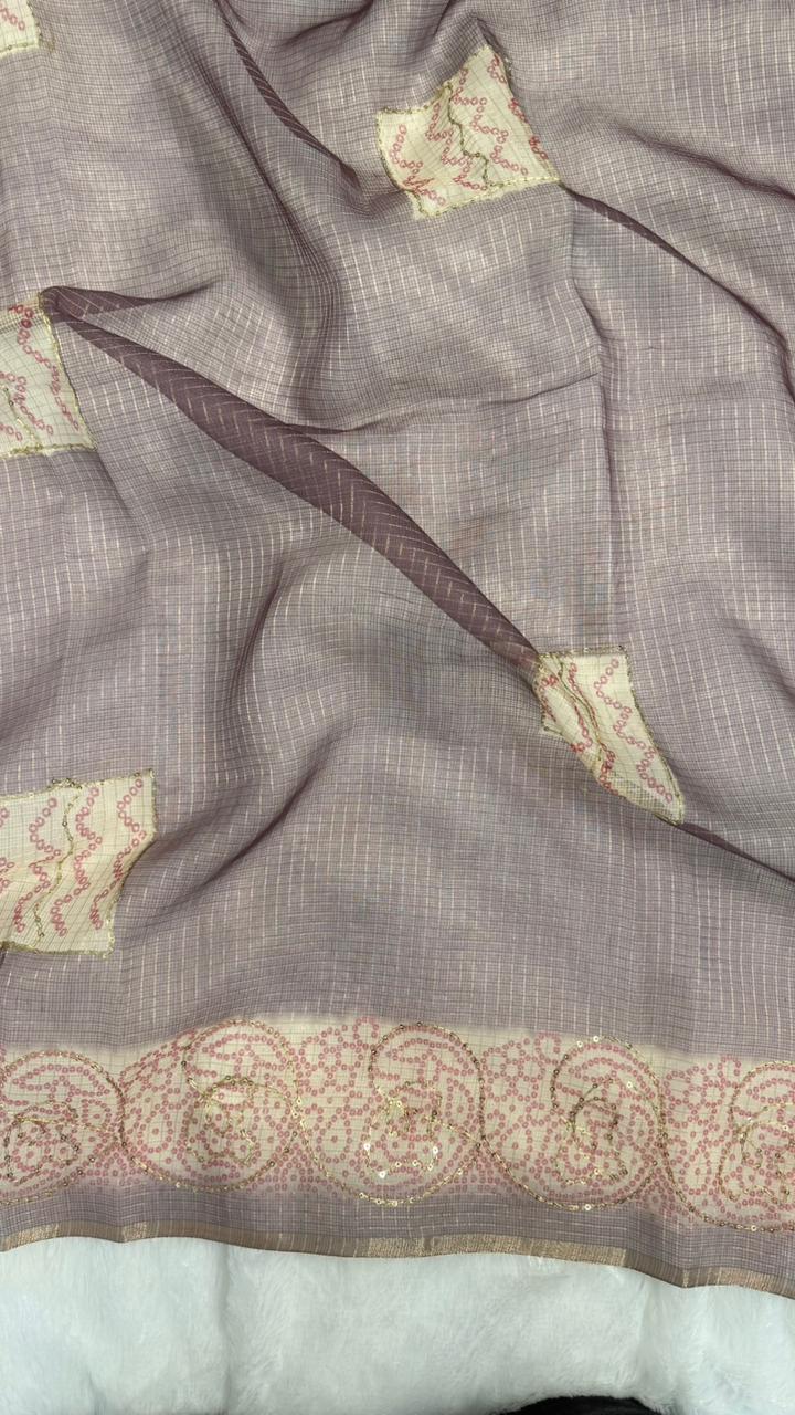 Kota Doriya Circle Motif With Aari Work