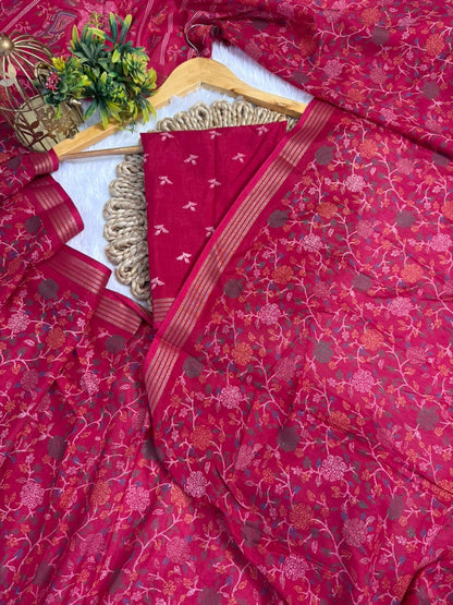 Mulmul Cotton Saree With Beautiful Peacock and Elephant Design