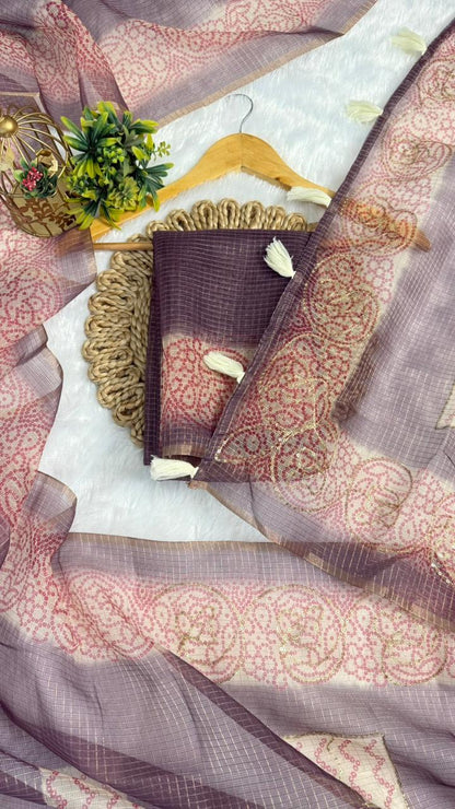 Kota Doriya Circle Motif With Aari Work