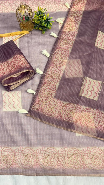Kota Doriya Circle Motif With Aari Work
