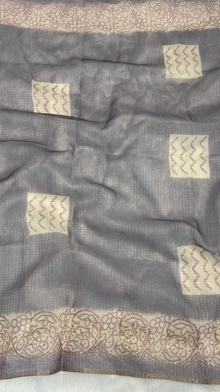 Kota Doriya Circle Motif With Aari Work