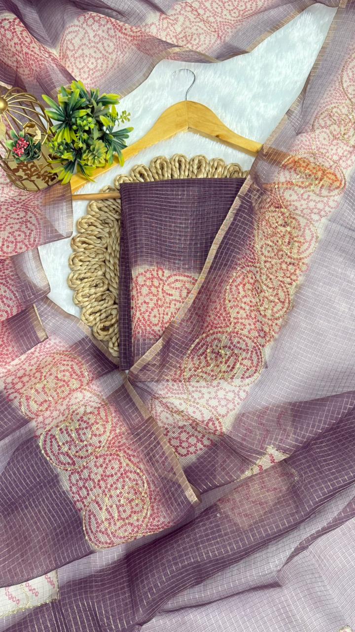 Kota Doriya Circle Motif With Aari Work