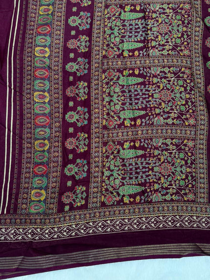 Mulmul Cotton Kalamkari Design with Paisley Border