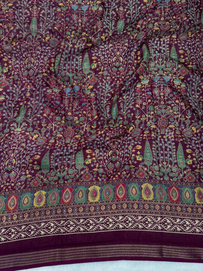 Mulmul Cotton Kalamkari Design with Paisley Border