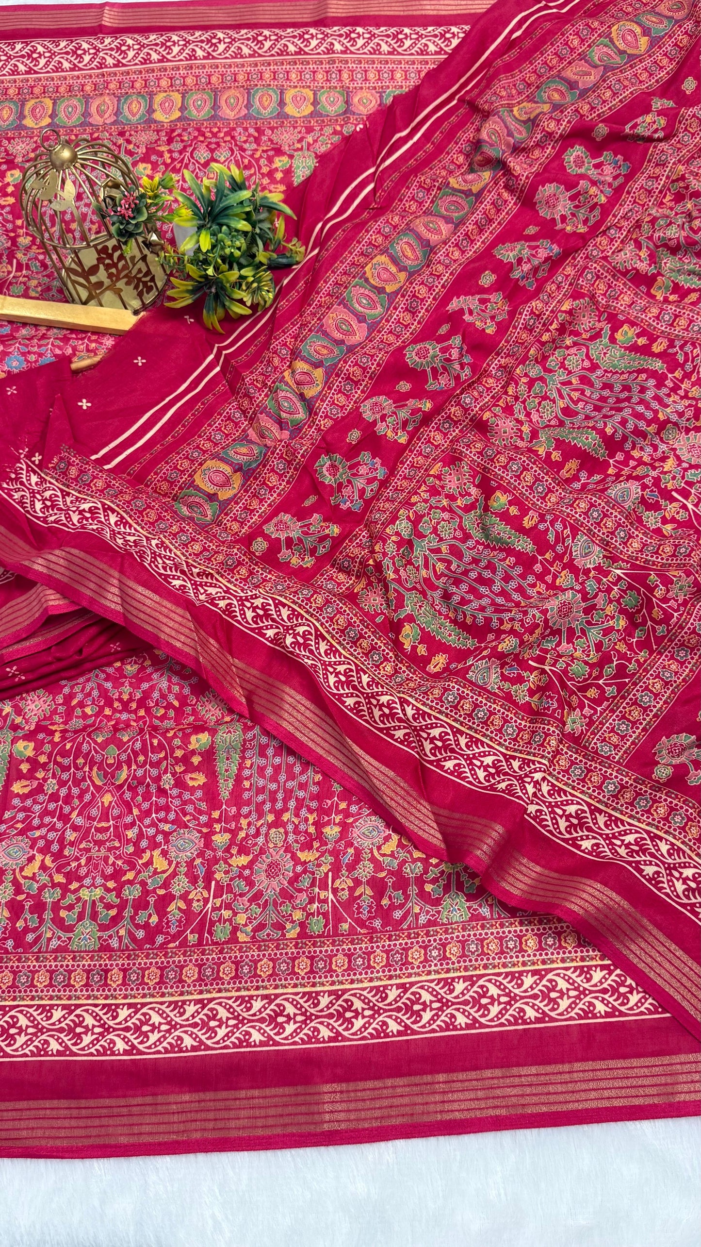 Mulmul Cotton Kalamkari Design with Paisley Border