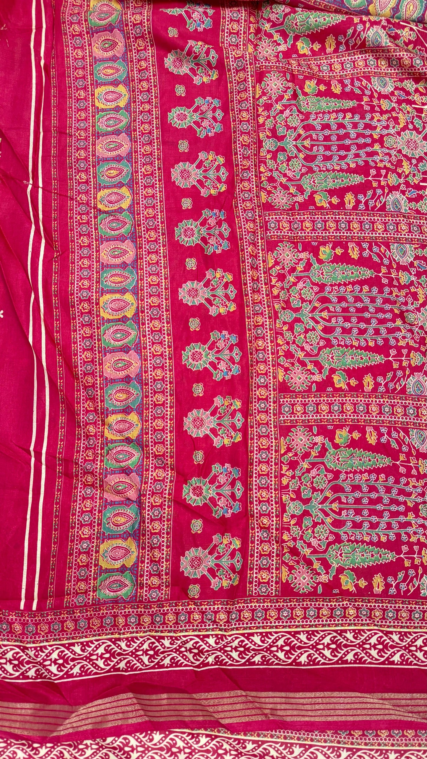 Mulmul Cotton Kalamkari Design with Paisley Border