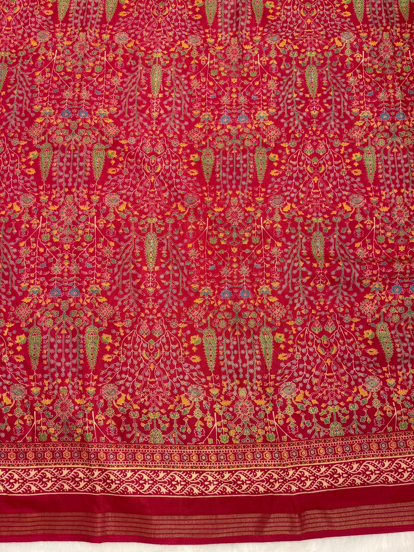 Mulmul Cotton Kalamkari Design with Paisley Border