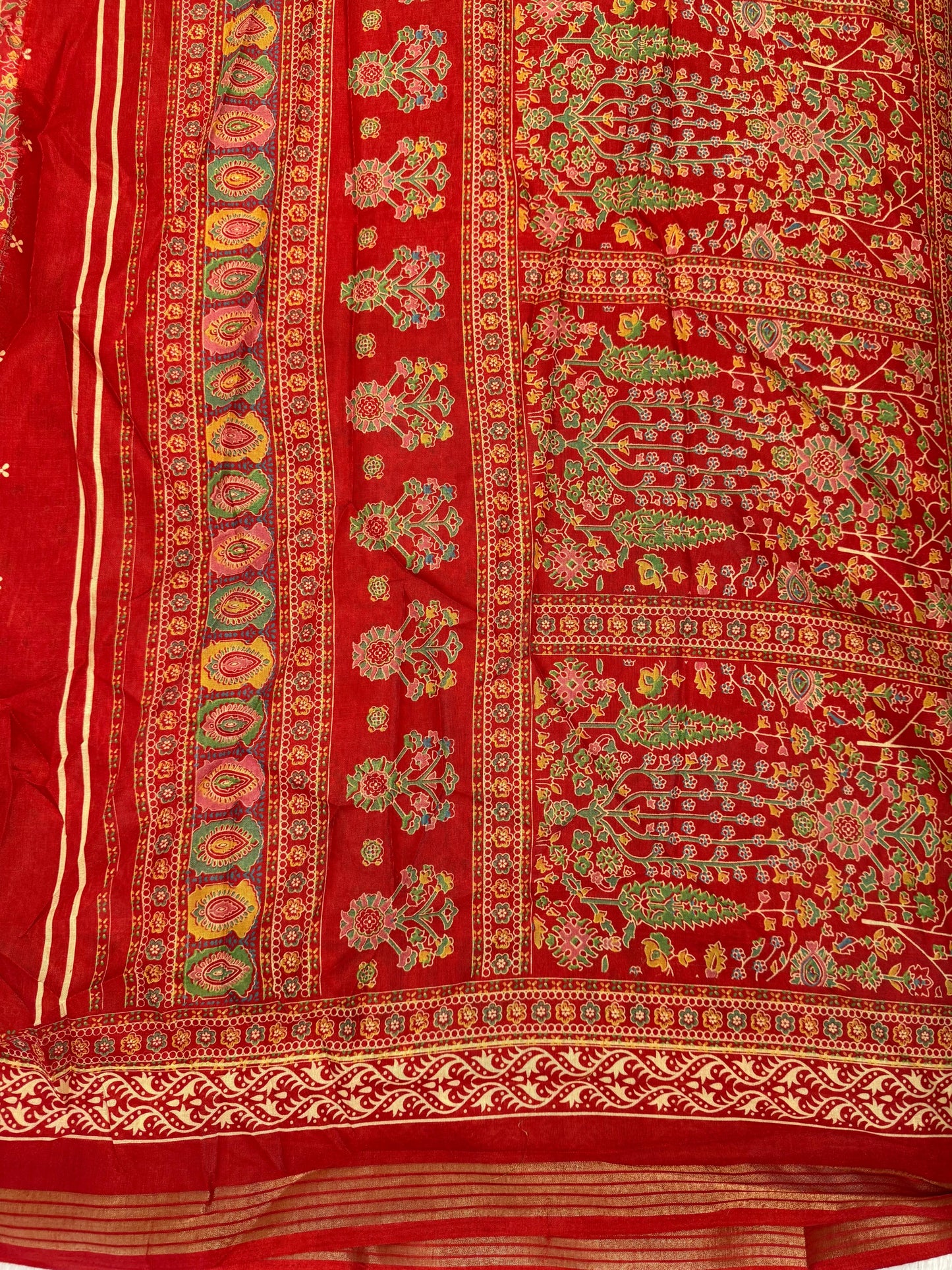 Mulmul Cotton Kalamkari Design with Paisley Border