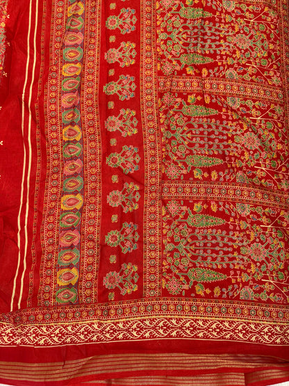 Mulmul Cotton Kalamkari Design with Paisley Border