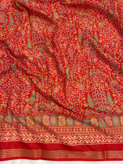 Mulmul Cotton Kalamkari Design with Paisley Border