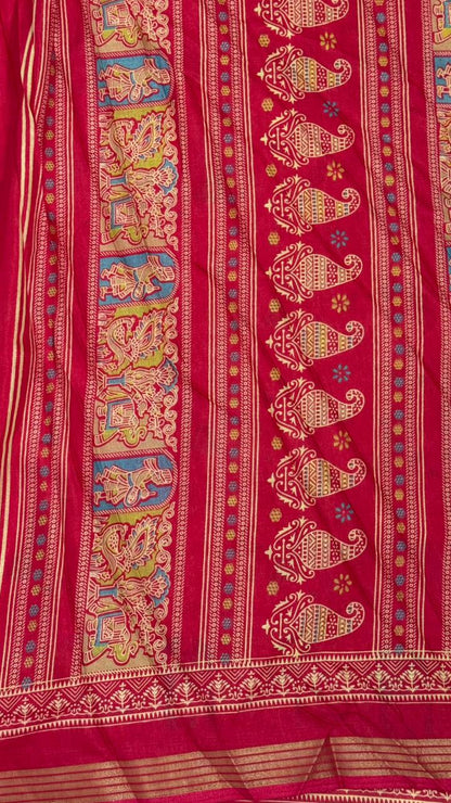 Mulmul Cotton saree with kalamkari design
