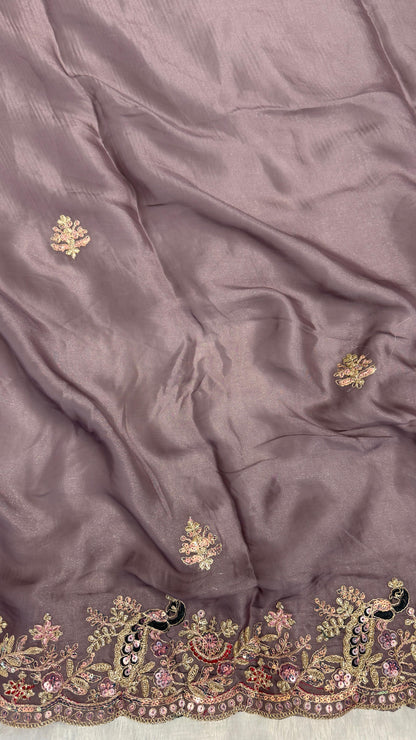 Beautiful Peacock Design C-Pallu Saree