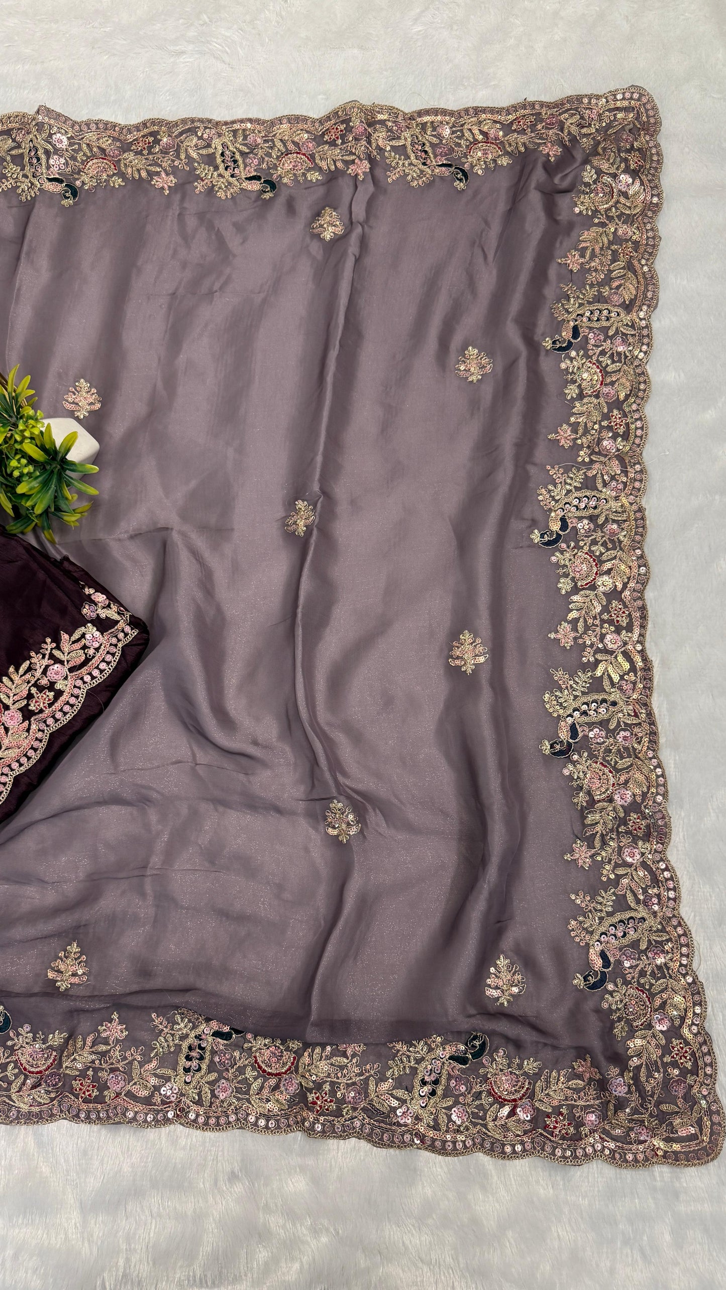 Beautiful Peacock Design C-Pallu Saree