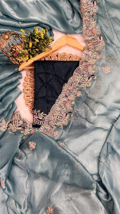 Beautiful Peacock Design C-Pallu Saree