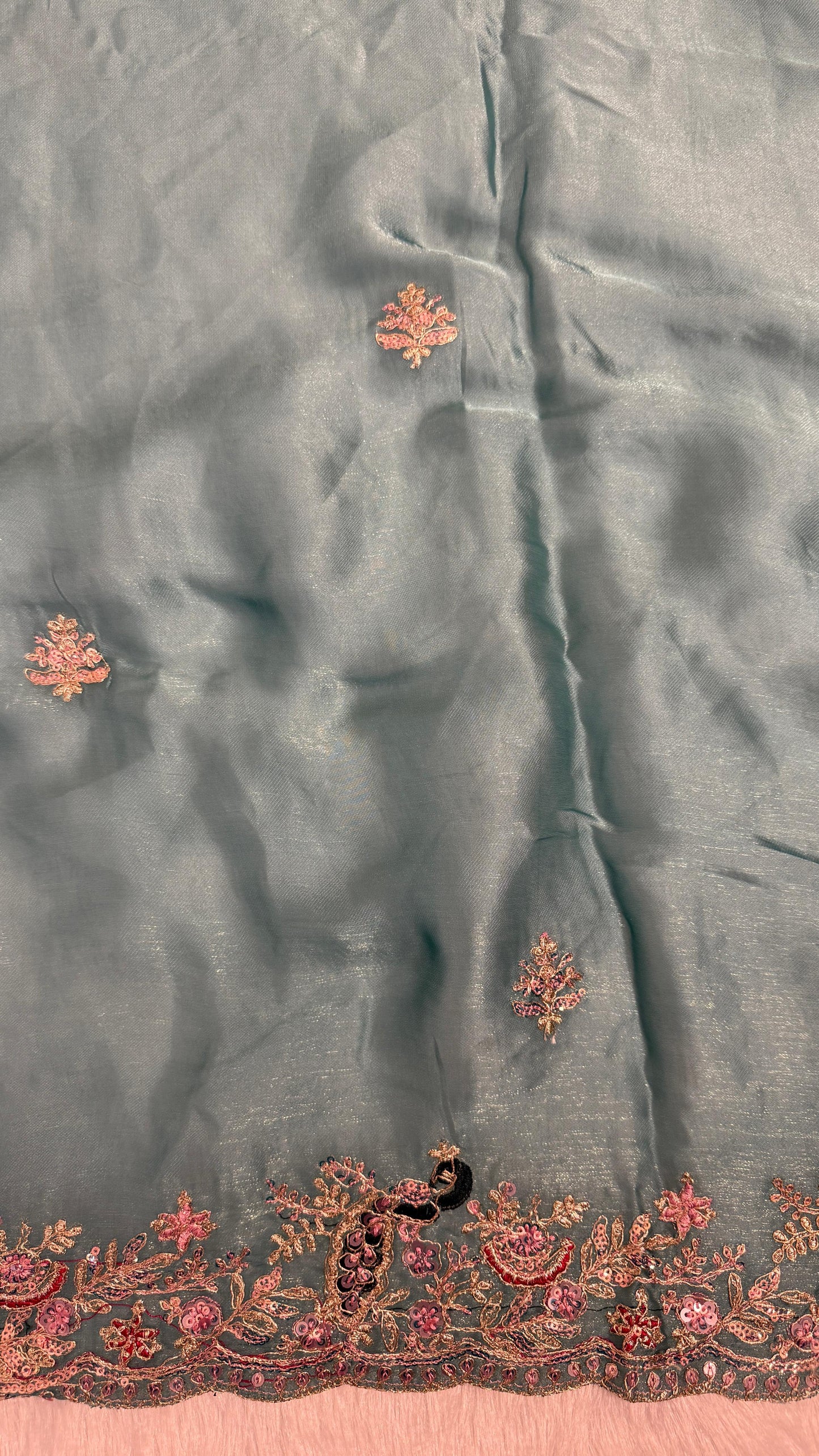 Beautiful Peacock Design C-Pallu Saree