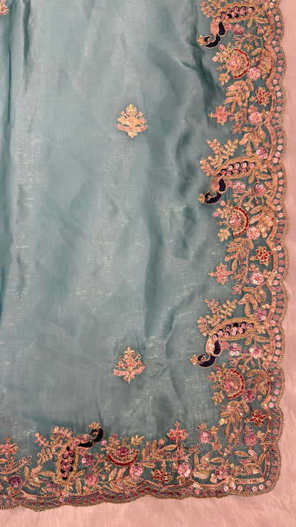 Beautiful Peacock Design C-Pallu Saree