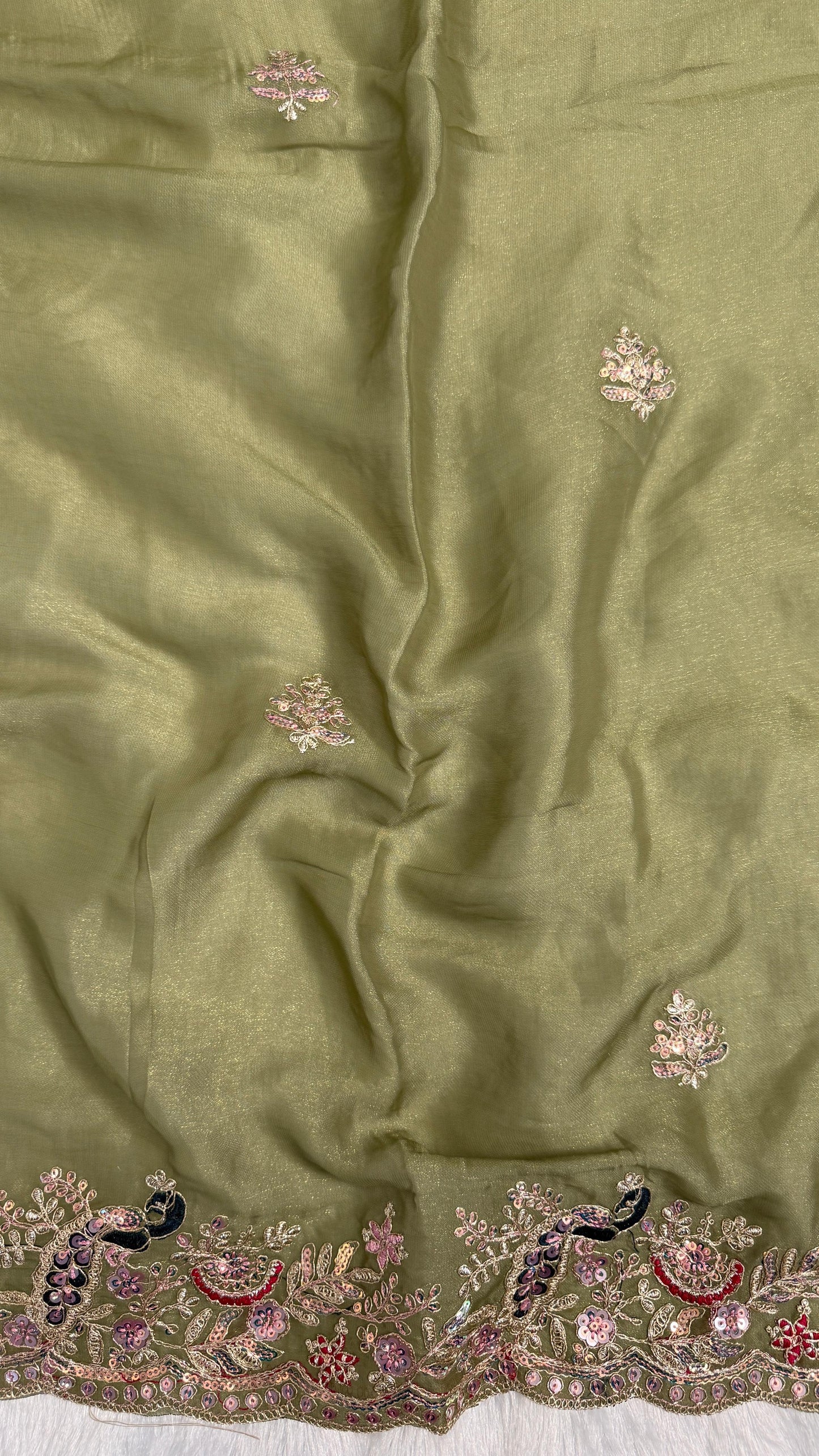 Beautiful Peacock Design C-Pallu Saree